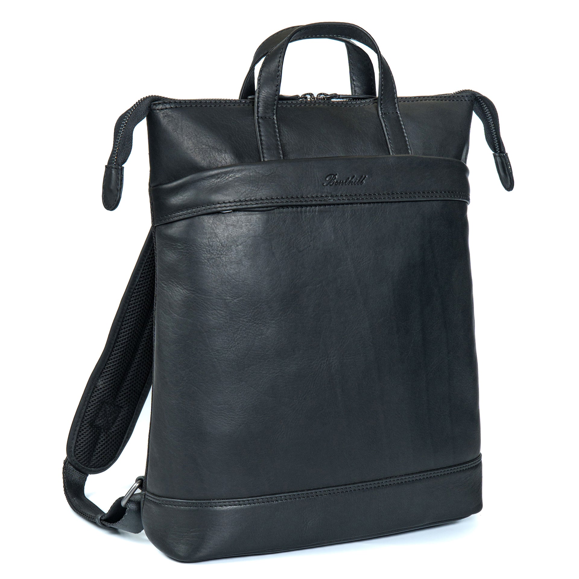 Benthill Rucksack Damen Herren Echt Leder | Kurierrucksack Fahrradrucksack Trekkingrucksack | Lederrucksack aus hochwertigem Rindsleder