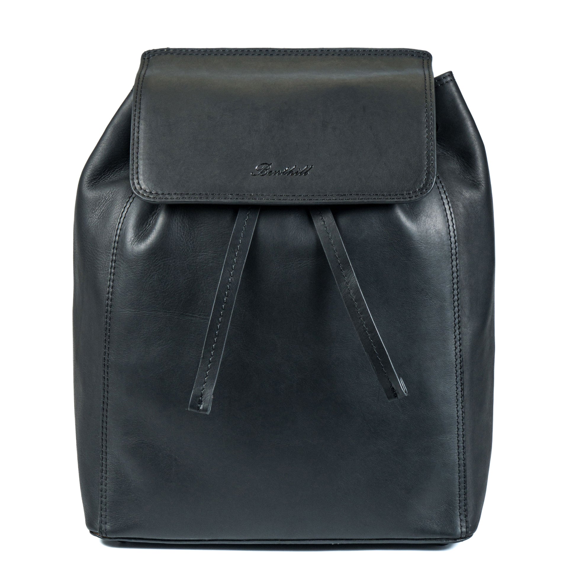 Benthill Rucksack aus hochwertigem Rindsleder | Kurierrucksack Fahrradrucksack Trekkingrucksack | Damen Herren Rucksack | Leder-Rucksack