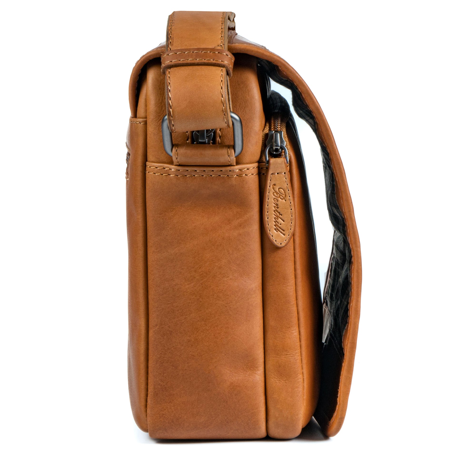 Benthill Messenger Bag Leder | Herren & Damen Umhängetasche aus hochwertigem Rindsleder | Vintage Schultertasche Echtleder Aktentasche