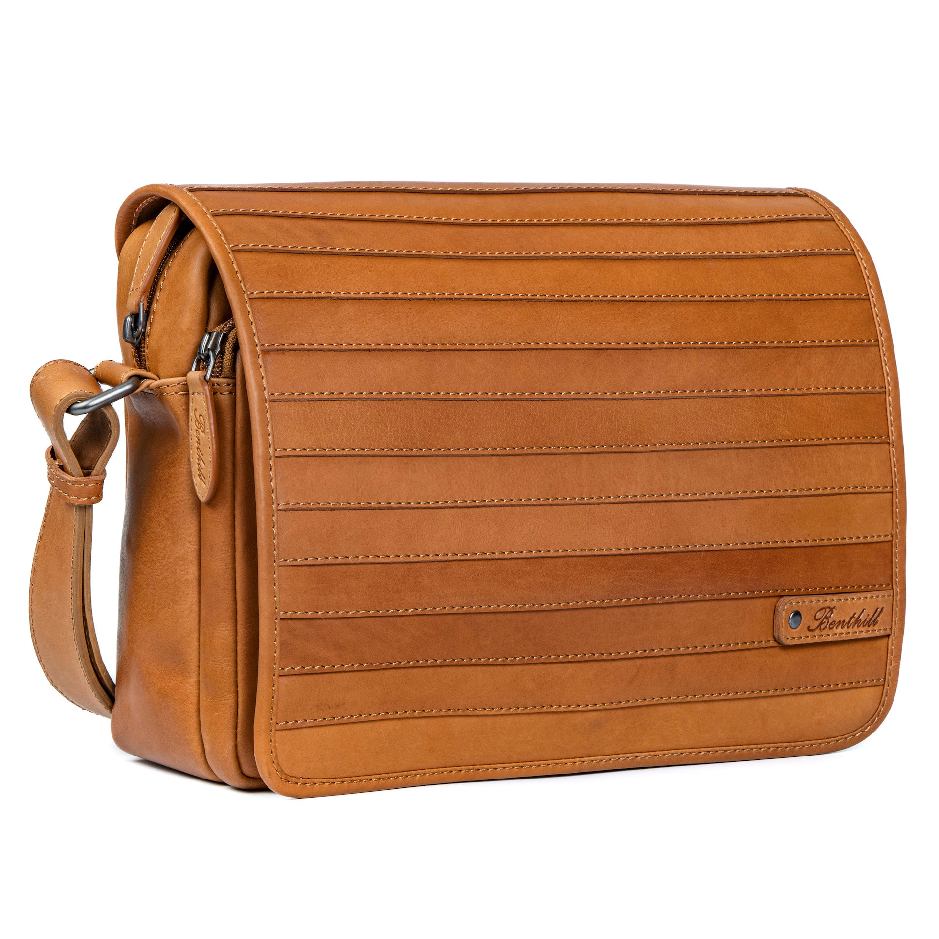 Benthill Messenger Bag Leder | Herren & Damen Umhängetasche aus hochwertigem Rindsleder | Vintage Schultertasche Echtleder Aktentasche