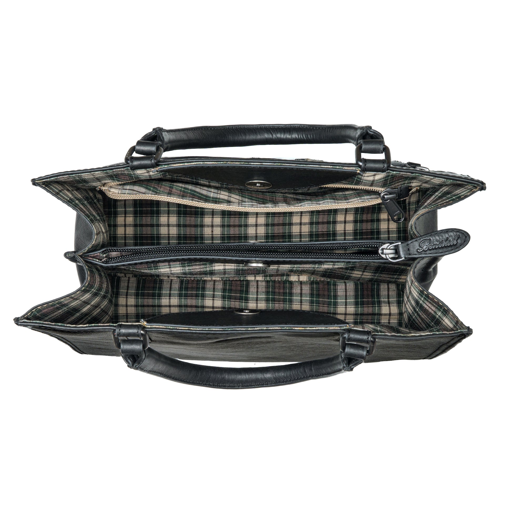 Benthill Handtasche Damen Echt Leder | Hochwertige Tasche aus echtem Rindsleder | Vintage Henkeltasche mit Fächern | Damen Schultertasche Gross mit viel Platz