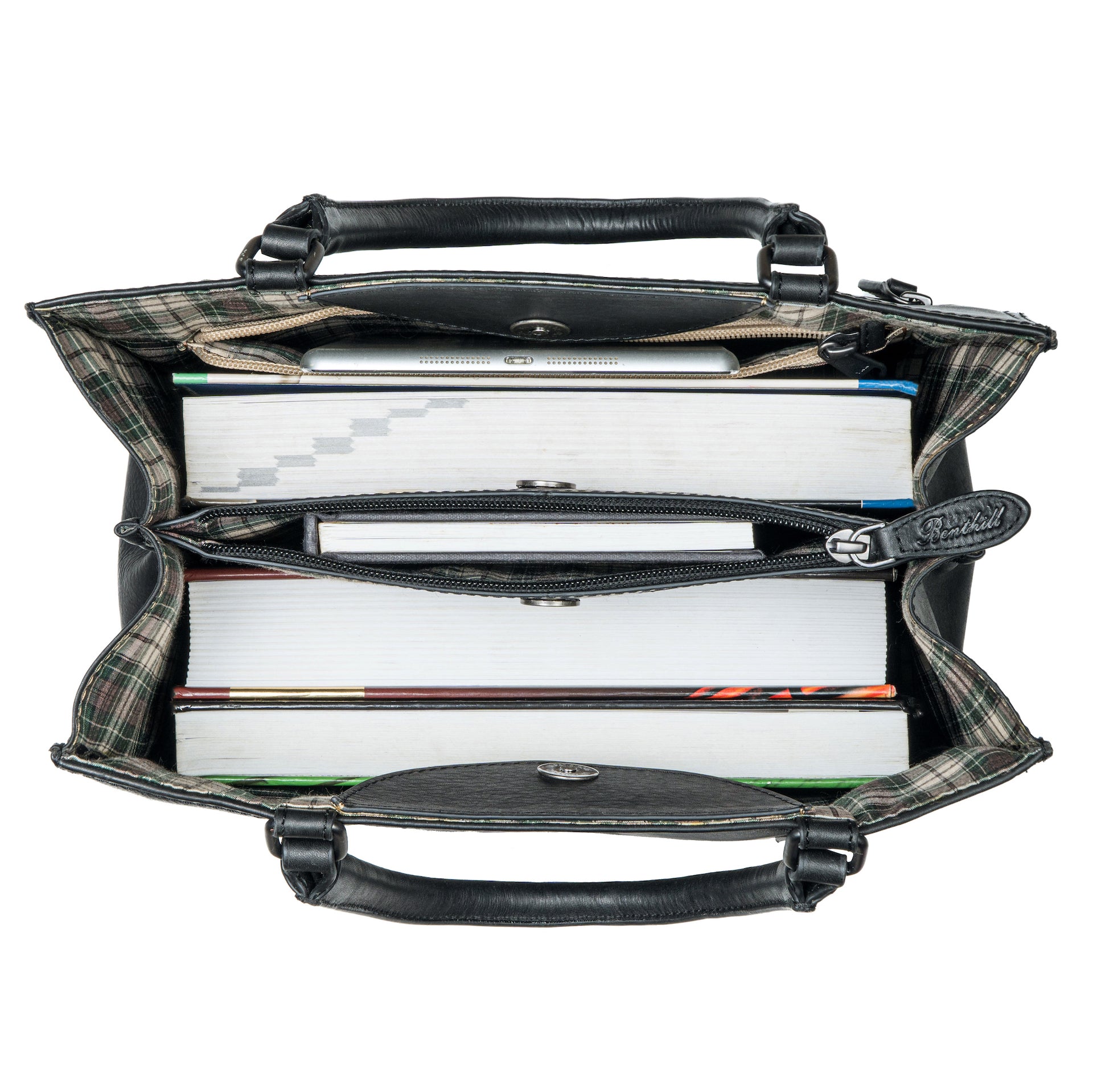 Benthill Handtasche Damen Echt Leder | Hochwertige Tasche aus echtem Rindsleder | Vintage Henkeltasche mit Fächern | Damen Schultertasche Gross mit viel Platz