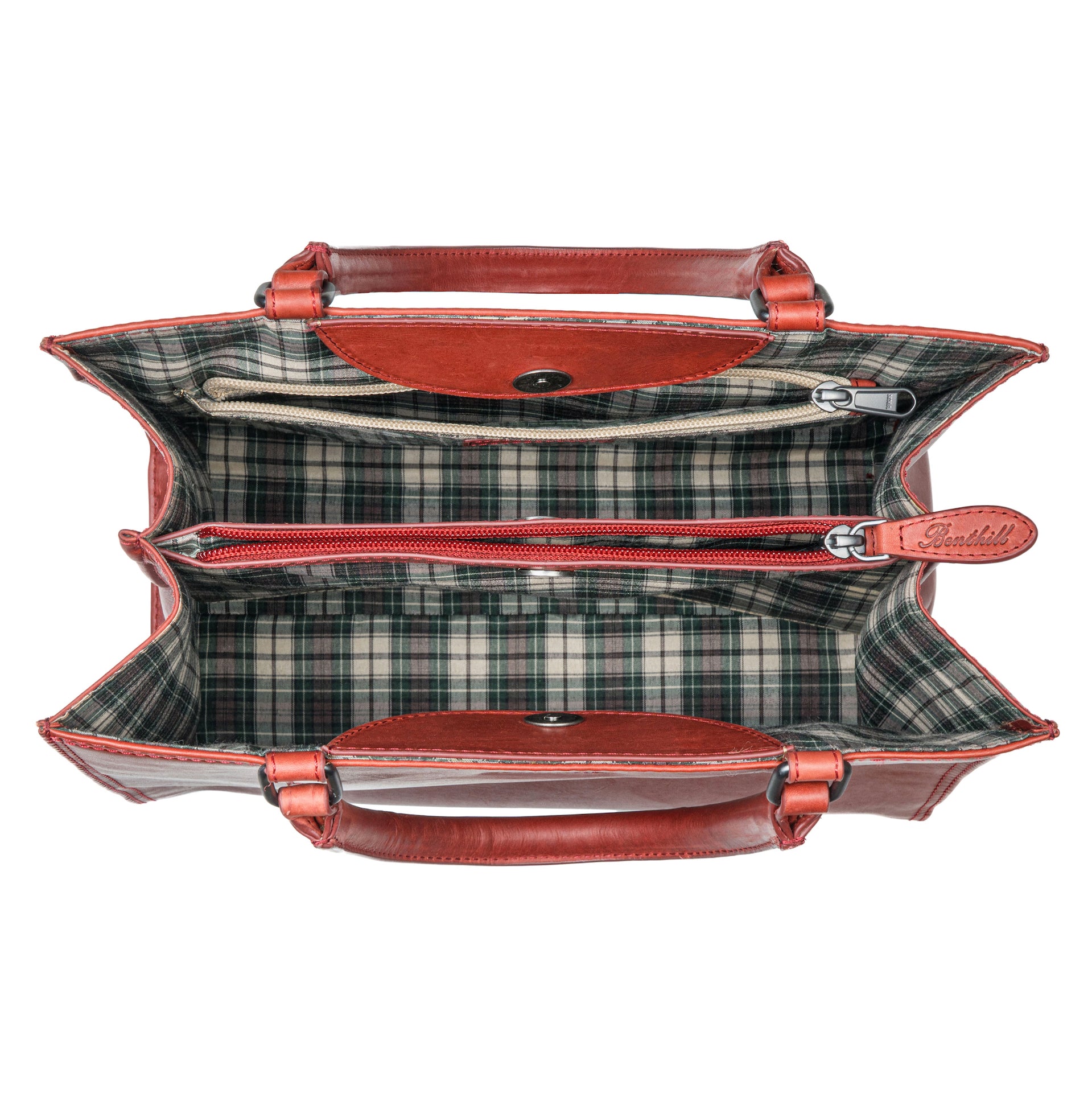 Benthill Handtasche Damen Echt Leder | Hochwertige Tasche aus echtem Rindsleder | Vintage Henkeltasche mit Fächern | Damen Schultertasche Gross mit viel Platz