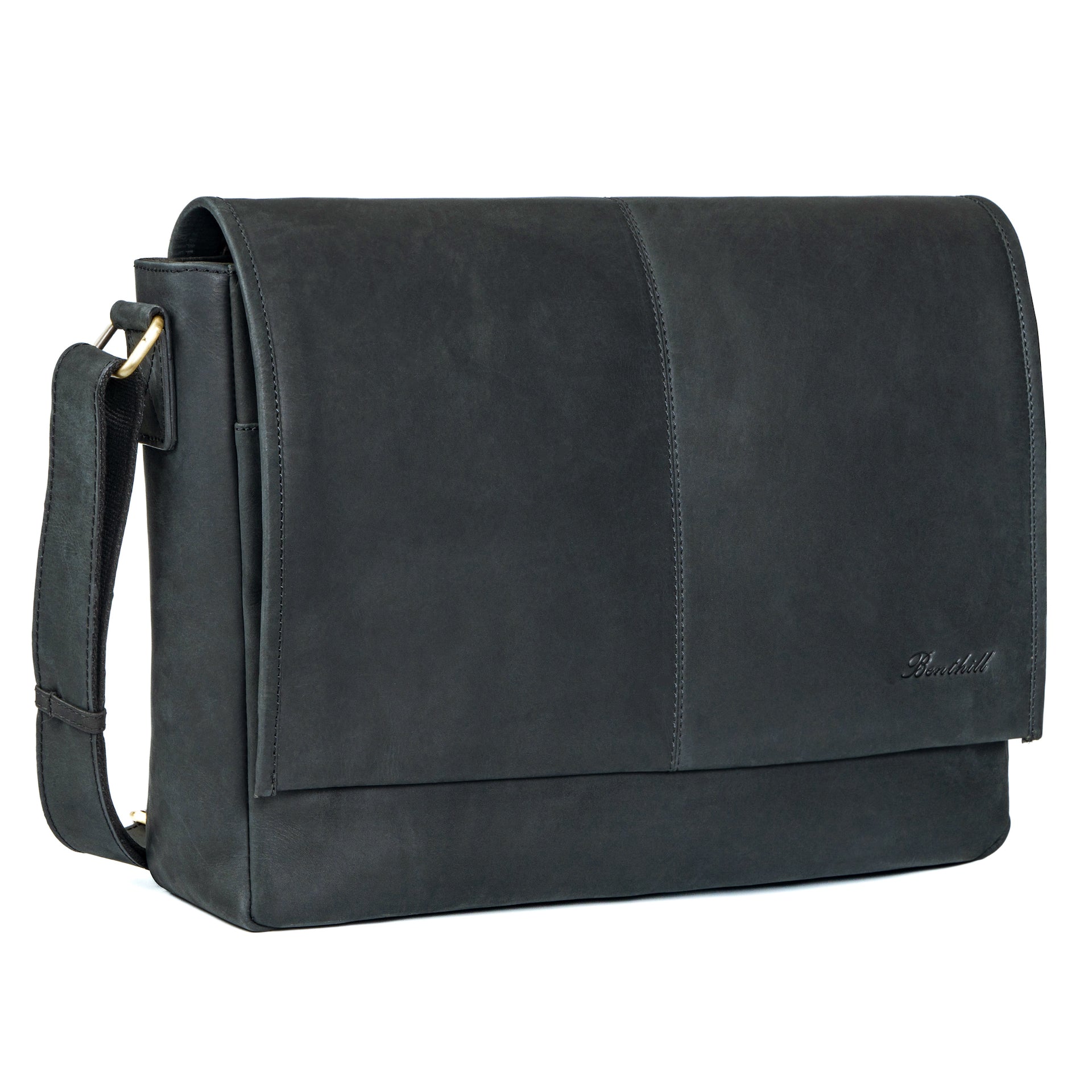 Benthill Umhängetasche Echt Leder | Herren & Damen Messenger Bag aus hochwertigem Rindsleder | Vintage Schultertasche Laptoptasche