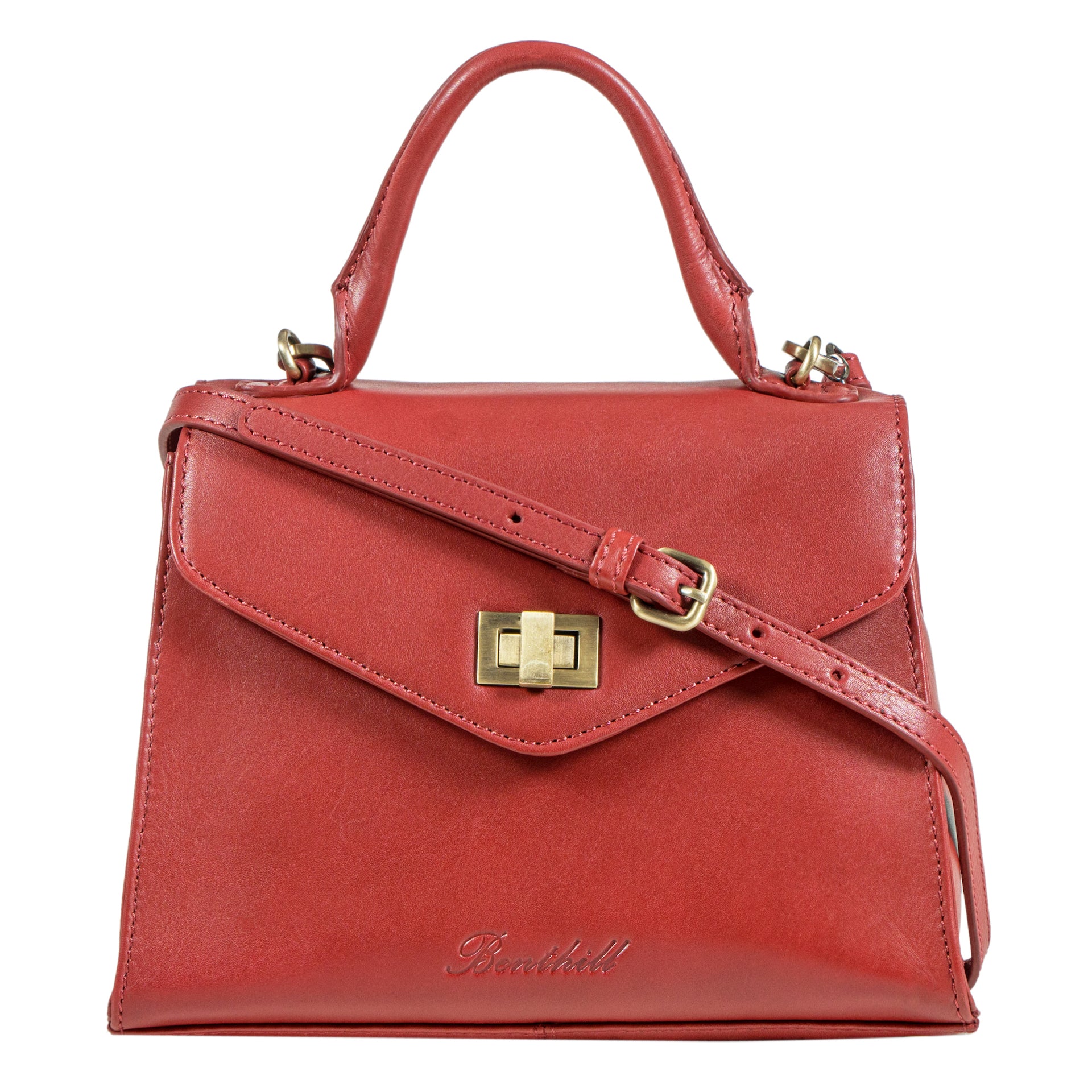 Benthill Handtasche Damen Leder Klein | Henkeltasche aus hochwertigem Rindsleder | Frauen Schultertasche Vintage | Frauen Tasche