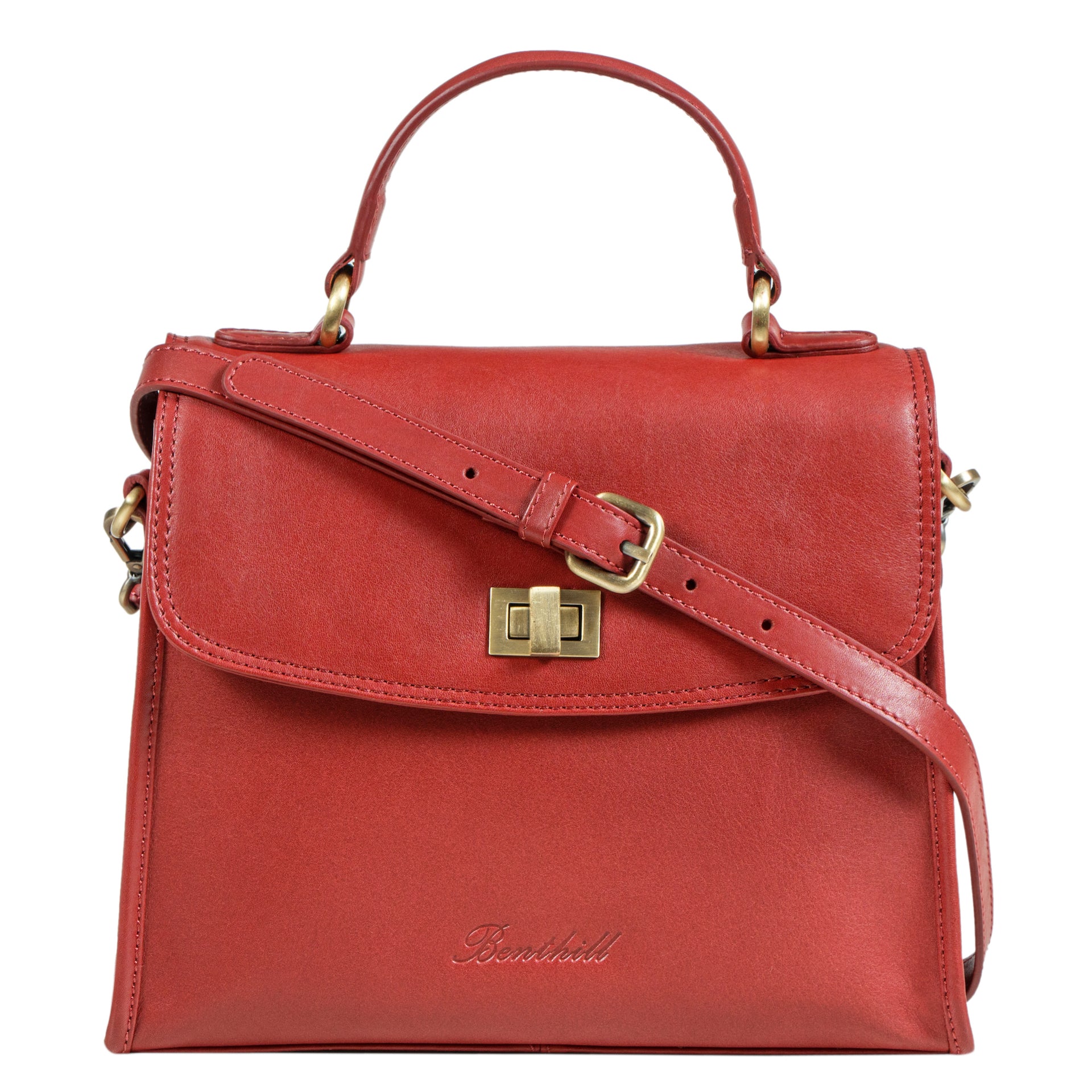 Benthill Handtasche Damen Leder Klein | Henkeltasche aus hochwertigem Rindsleder | Schultertasche Vintage | Frauen Tasche