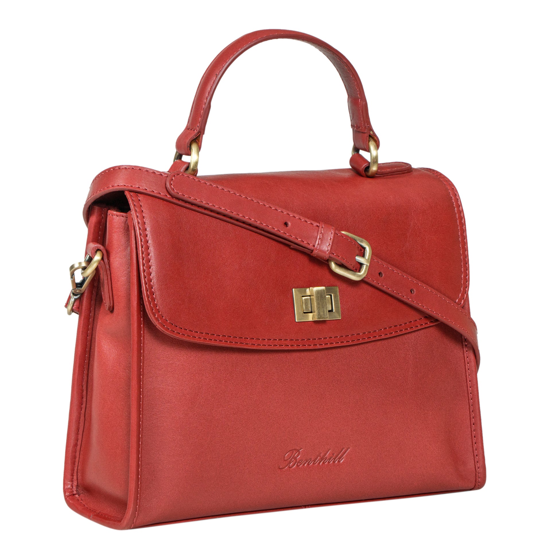 Benthill Handtasche Damen Leder Klein | Henkeltasche aus hochwertigem Rindsleder | Schultertasche Vintage | Frauen Tasche