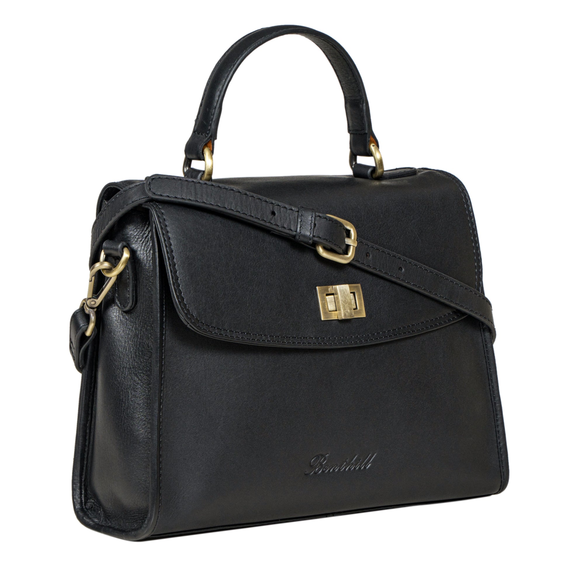 Benthill Handtasche Damen Leder Klein | Henkeltasche aus hochwertigem Rindsleder | Schultertasche Vintage | Frauen Tasche