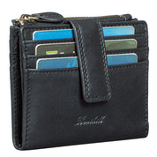 Benthill Geldbörse Echt Leder | Slim Portemonnaie aus echtem Rindsleder | Schmale Hochwertige Kreditkartenetui mit Kreditkartenfächer & Münzfach - Mini Wallet