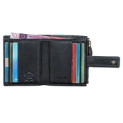 Benthill Geldbörse Echt Leder | Slim Portemonnaie aus echtem Rindsleder | Schmale Hochwertige Kreditkartenetui mit Kreditkartenfächer & Münzfach - Mini Wallet