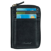 Benthill Geldbörse Klein Echt Leder | Geldbeutel mit RFID Schutz | Flaches Etui Slim Portemonnaie mit Reißverschluss & Kartenfächer