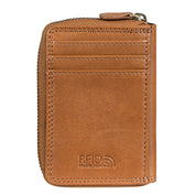 Benthill Geldbörse Klein Echt Leder | Geldbeutel mit RFID Schutz | Flaches Etui Slim Portemonnaie mit Reißverschluss & Kartenfächer