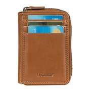 Benthill Geldbörse Klein Echt Leder | Geldbeutel mit RFID Schutz | Flaches Etui Slim Portemonnaie mit Reißverschluss & Kartenfächer