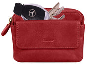 Benthill Schlüsseltasche Leder | Schlüsselbörse mit Münzfach| Kleines Schlüsseletui mit Kartenfach | Echt Leder Schüssel-Etui