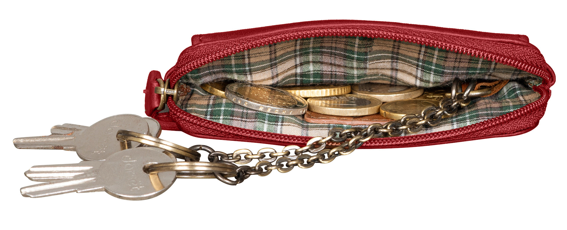 Benthill Schlüsseltasche Leder | Schlüsselbörse mit Münzfach| Kleines Schlüsseletui mit Kartenfach | Echt Leder Schüssel-Etui