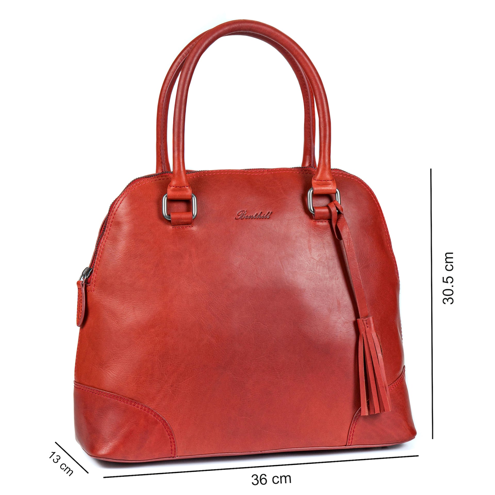 Benthill Handtasche Damen Echt Leder | Henkeltasche aus hochwertigem Rindsleder | Umhängetasche Groß Vintage  Bag Beutel