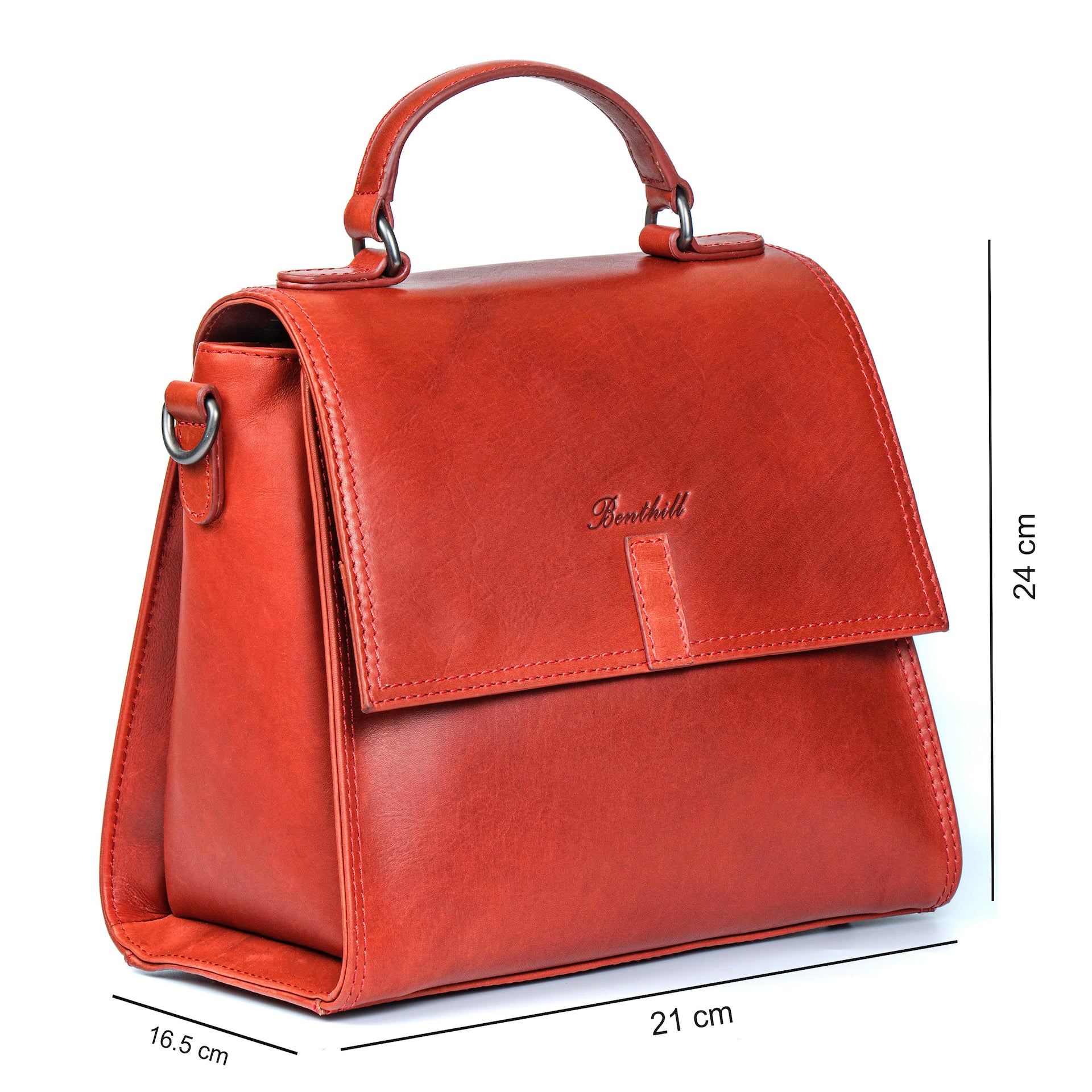 Benthill Kleine Handtasche Damen Echt Leder | Henkeltasche aus hochwertigem Rindsleder | Kleine Vintage Tasche Hobo Bag Beutel