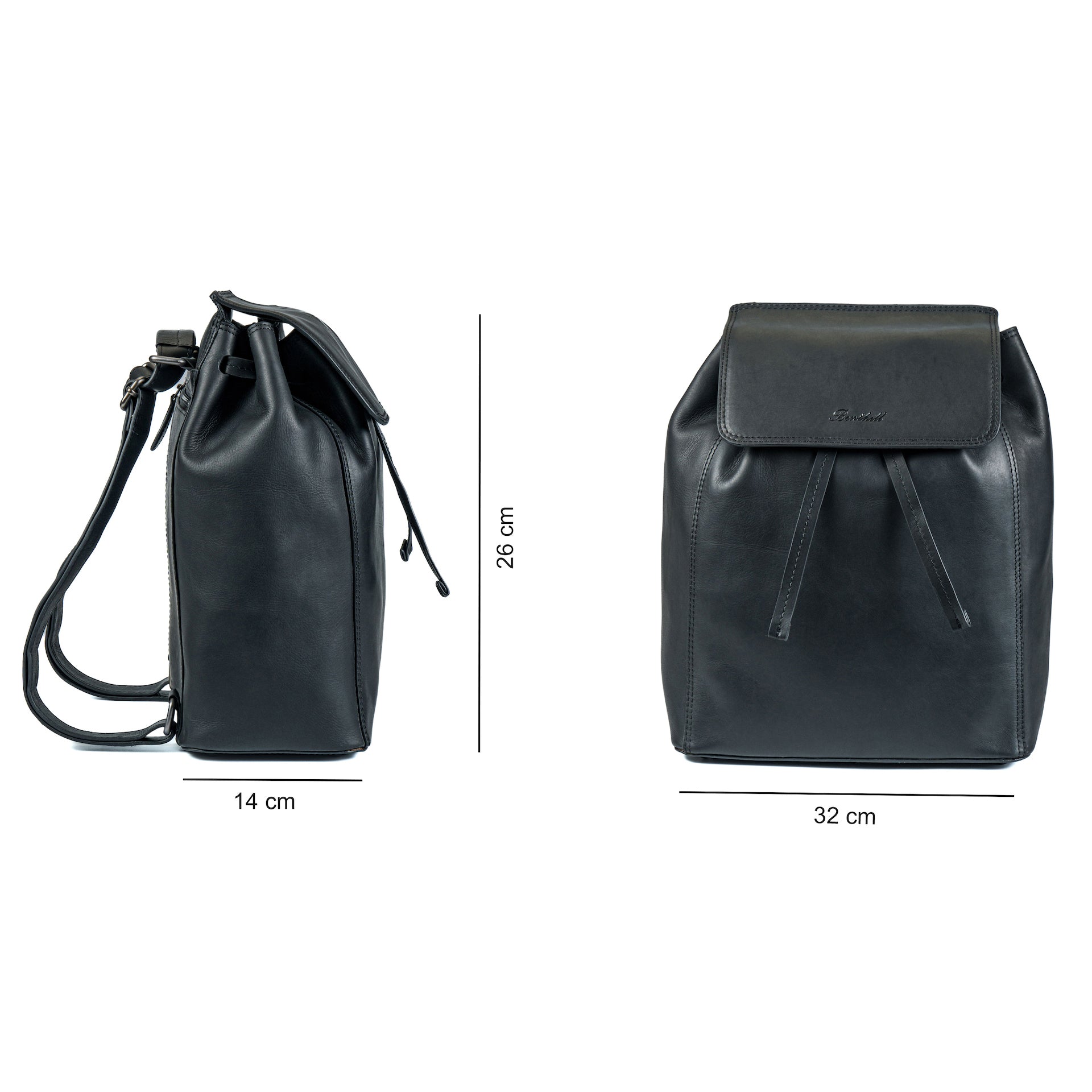 Benthill Rucksack aus hochwertigem Rindsleder | Kurierrucksack Fahrradrucksack Trekkingrucksack | Damen Herren Rucksack | Leder-Rucksack