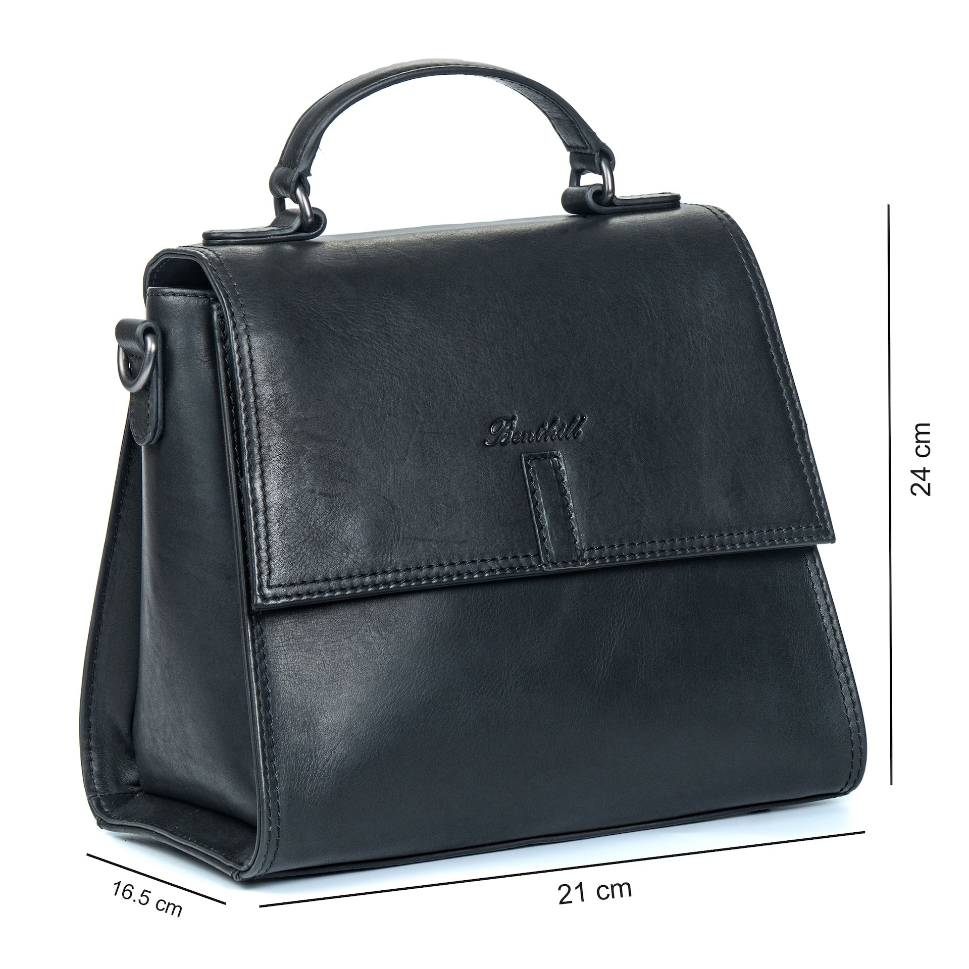 Benthill Kleine Handtasche Damen Echt Leder | Henkeltasche aus hochwertigem Rindsleder | Kleine Vintage Tasche Hobo Bag Beutel