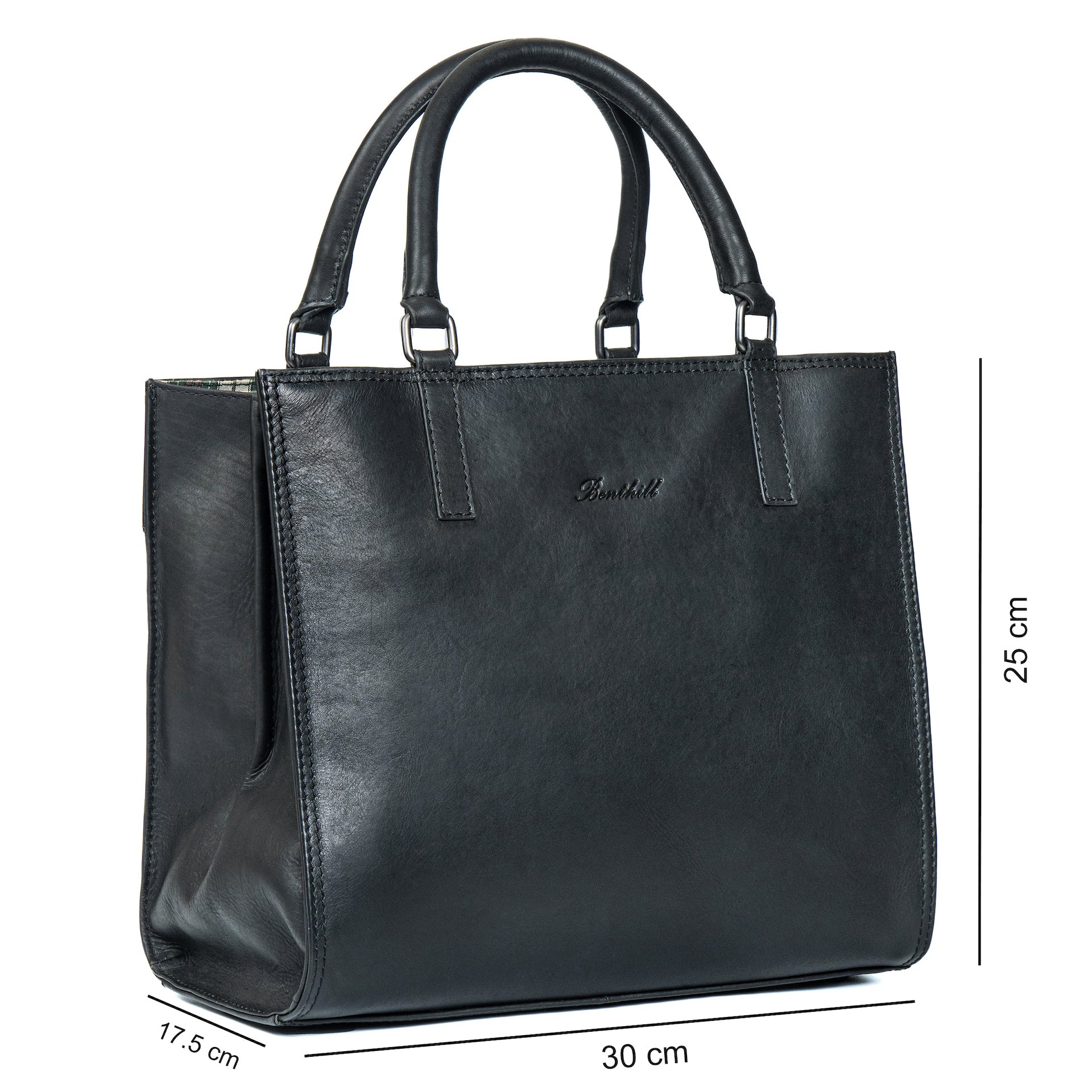 Benthill Handtasche Damen Echt Leder | Hochwertige Tasche aus echtem Rindsleder | Vintage Henkeltasche mit Fächern | Damen Schultertasche Gross mit viel Platz