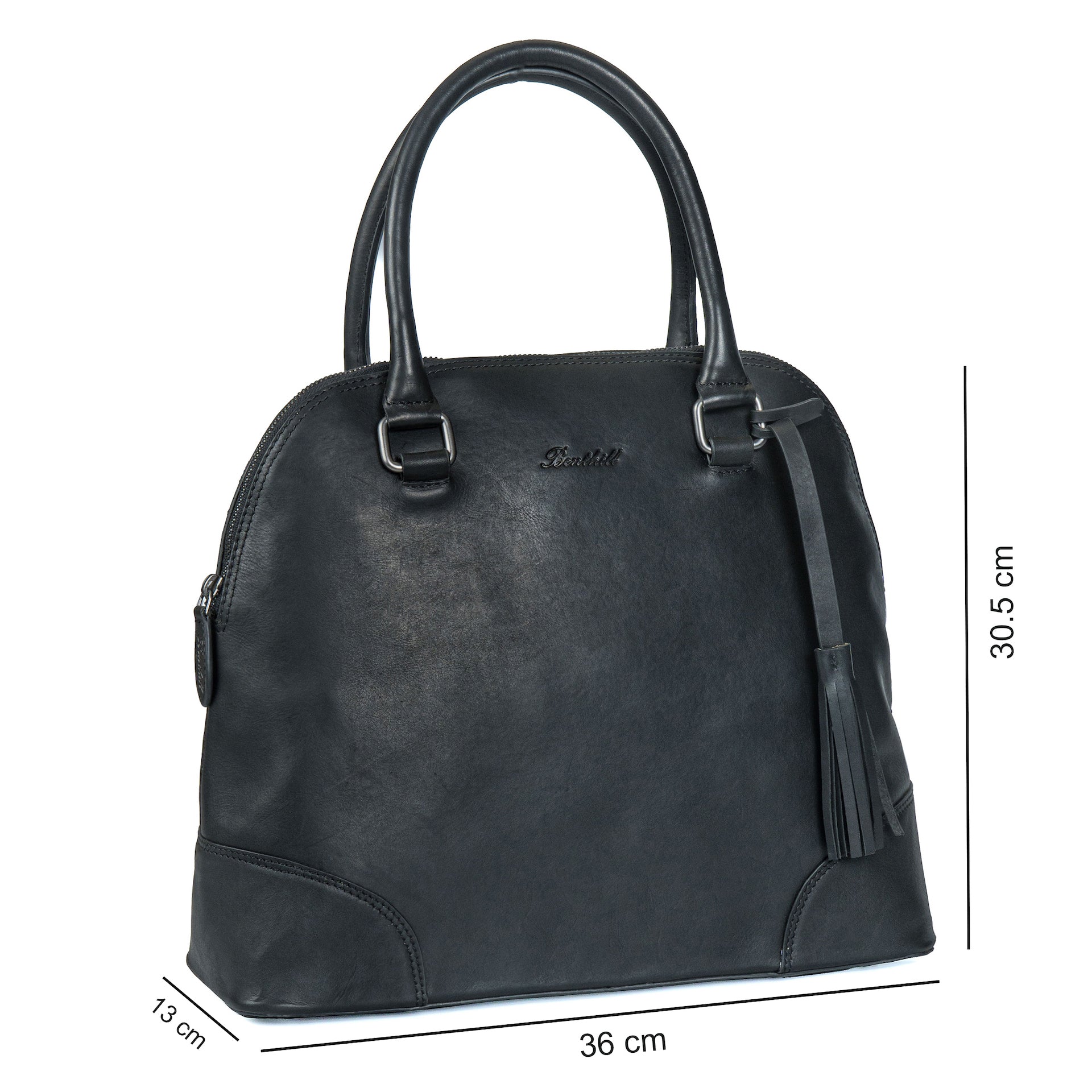 Benthill Handtasche Damen Echt Leder | Henkeltasche aus hochwertigem Rindsleder | Umhängetasche Groß Vintage  Bag Beutel