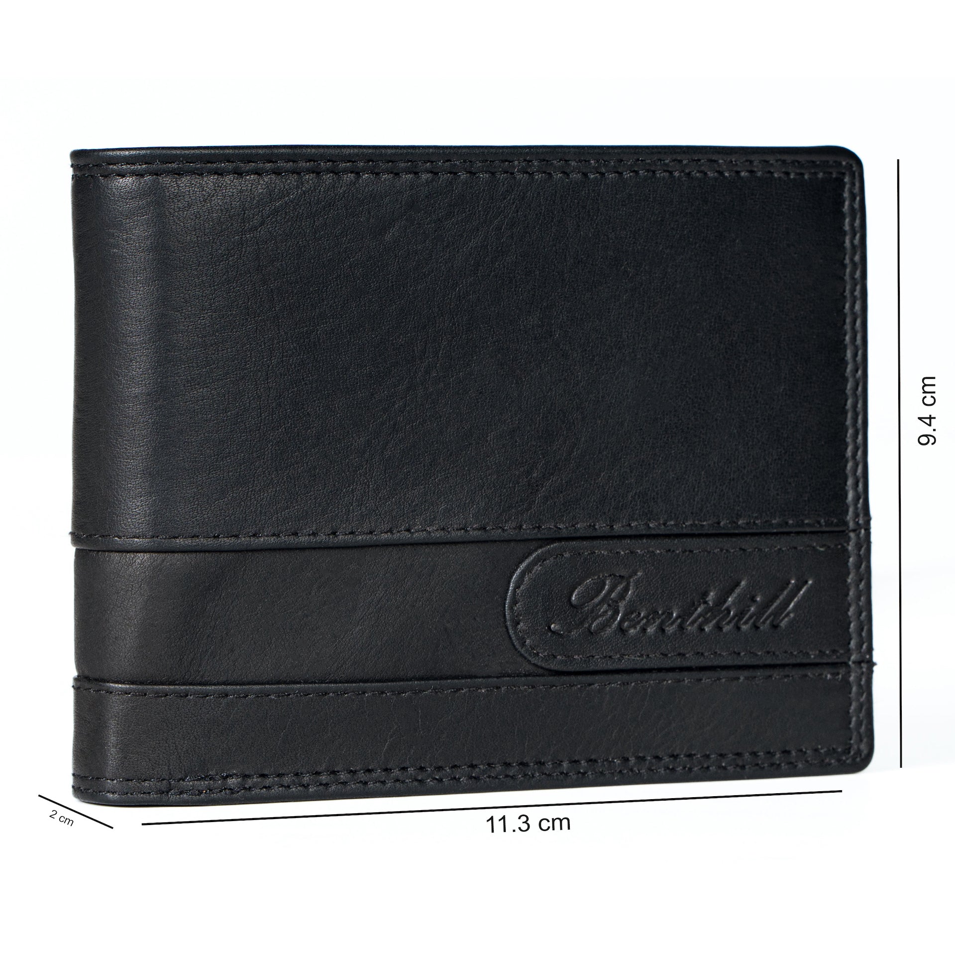 Benthill Geldbörse Herren Leder | Geldbeutel mit RFID-Schutz | Portemonnaie aus hochwertigem Rindsleder | Männer Brieftasche inkl. Geschenkbox