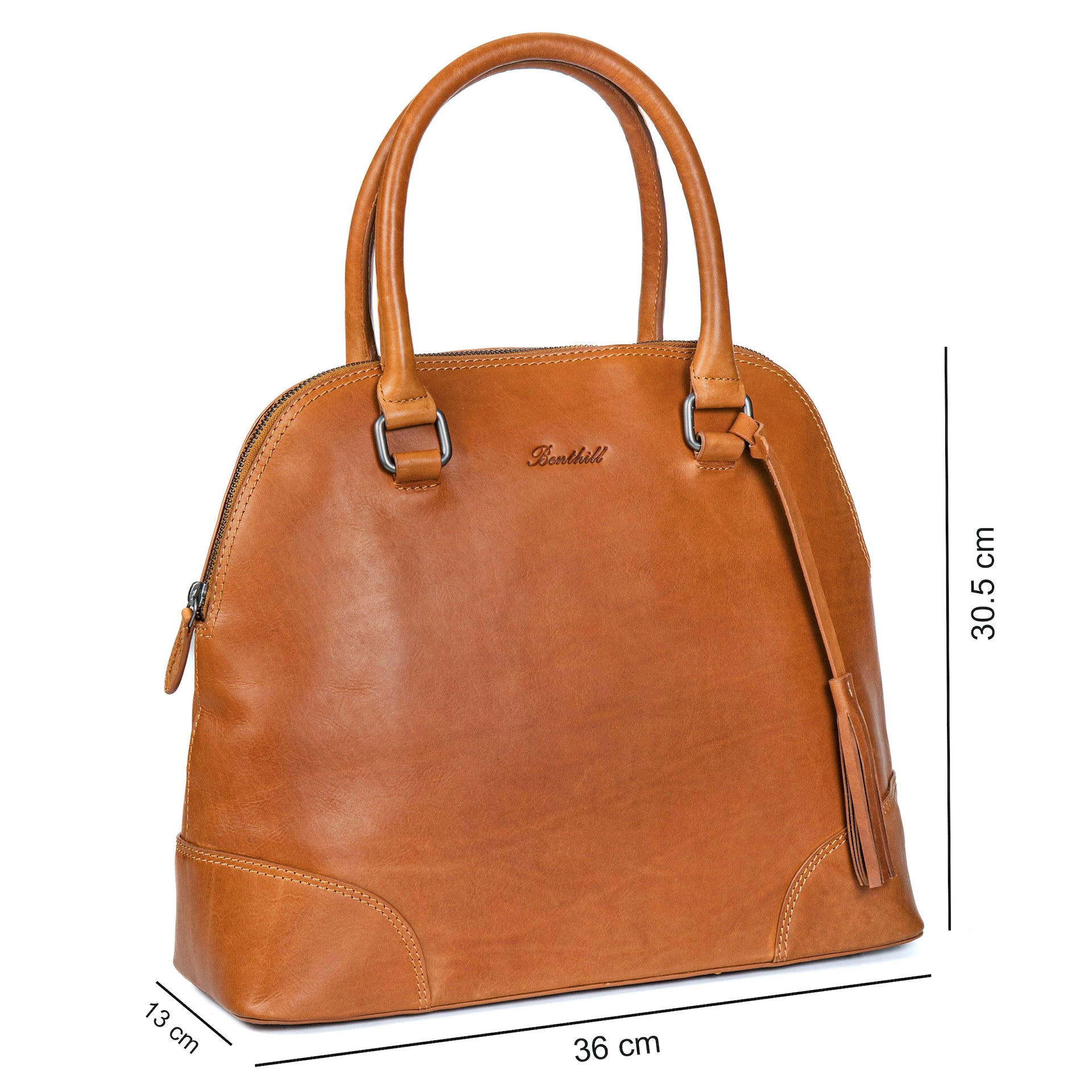 Benthill Handtasche Damen Echt Leder | Henkeltasche aus hochwertigem Rindsleder | Umhängetasche Groß Vintage  Bag Beutel