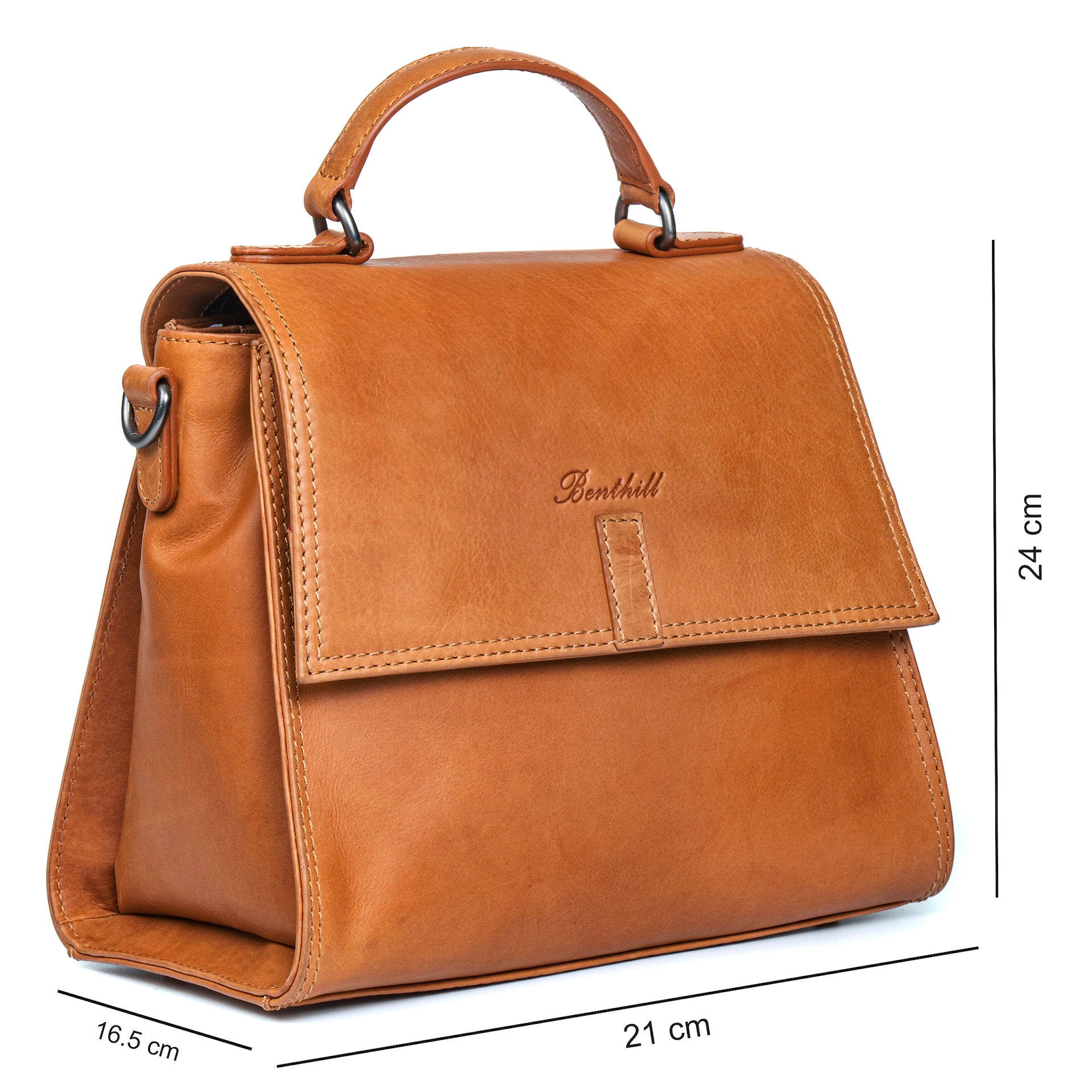 Benthill Kleine Handtasche Damen Echt Leder | Henkeltasche aus hochwertigem Rindsleder | Kleine Vintage Tasche Hobo Bag Beutel