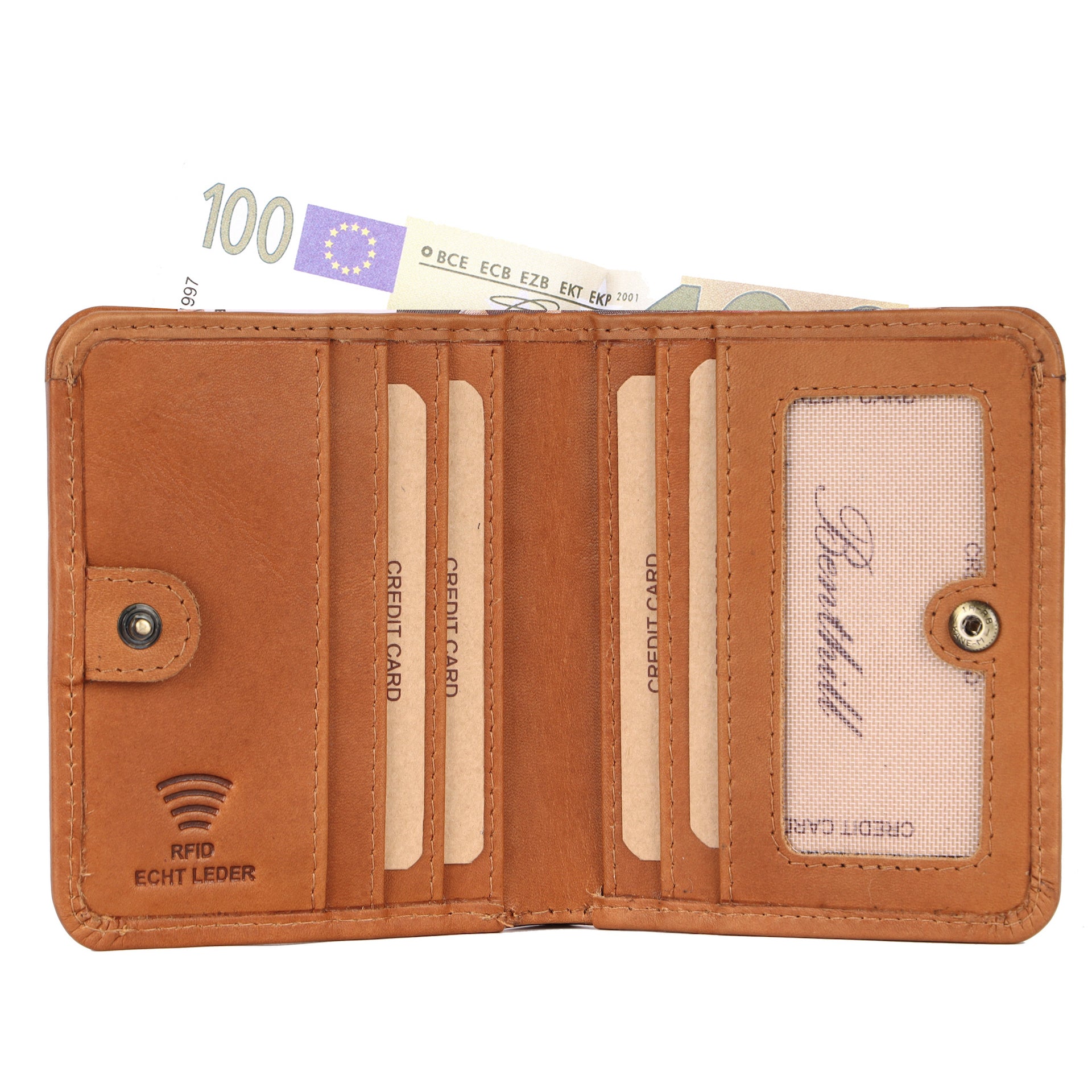Benthill Kleine Geldbörse Echt Leder | Damen & Herren Geldbeutel RFID Schutz | Minibörse Mini Portemonnaie