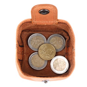 Benthill Kleine Münzbörse Leder | Echt Leder Münzbeutel für Münzen | Mini Kleingeldschütte | Wiener Schachtel | Minibörse