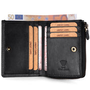 Benthill Kleine Geldbörse Echt Leder | Damen & Herren Geldbeutel mit RFID Schutz | 7 Kartenfächer | Slim-Wallet inkl. Geschenkbox