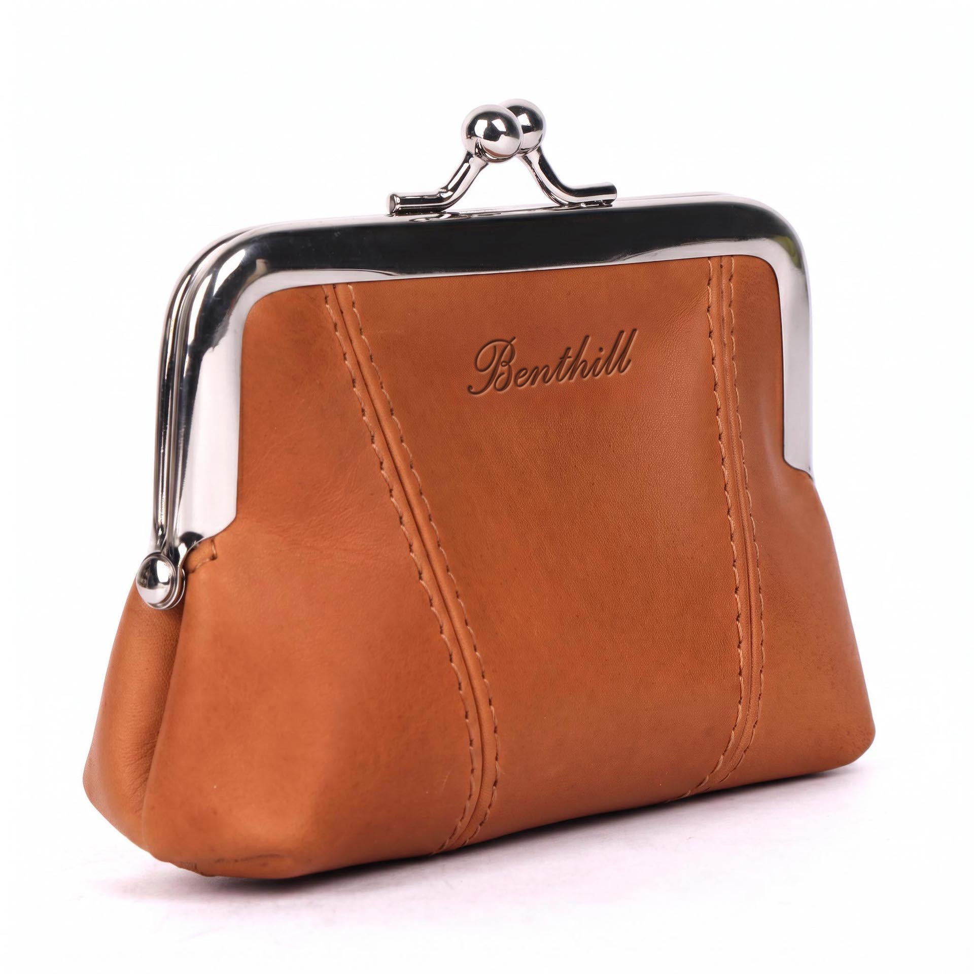 Benthill Geldbeutel Echt Leder Portemonnaie | Geldtasche Echt Leder Kleingeldschütte | Geldbörse Münzbörse