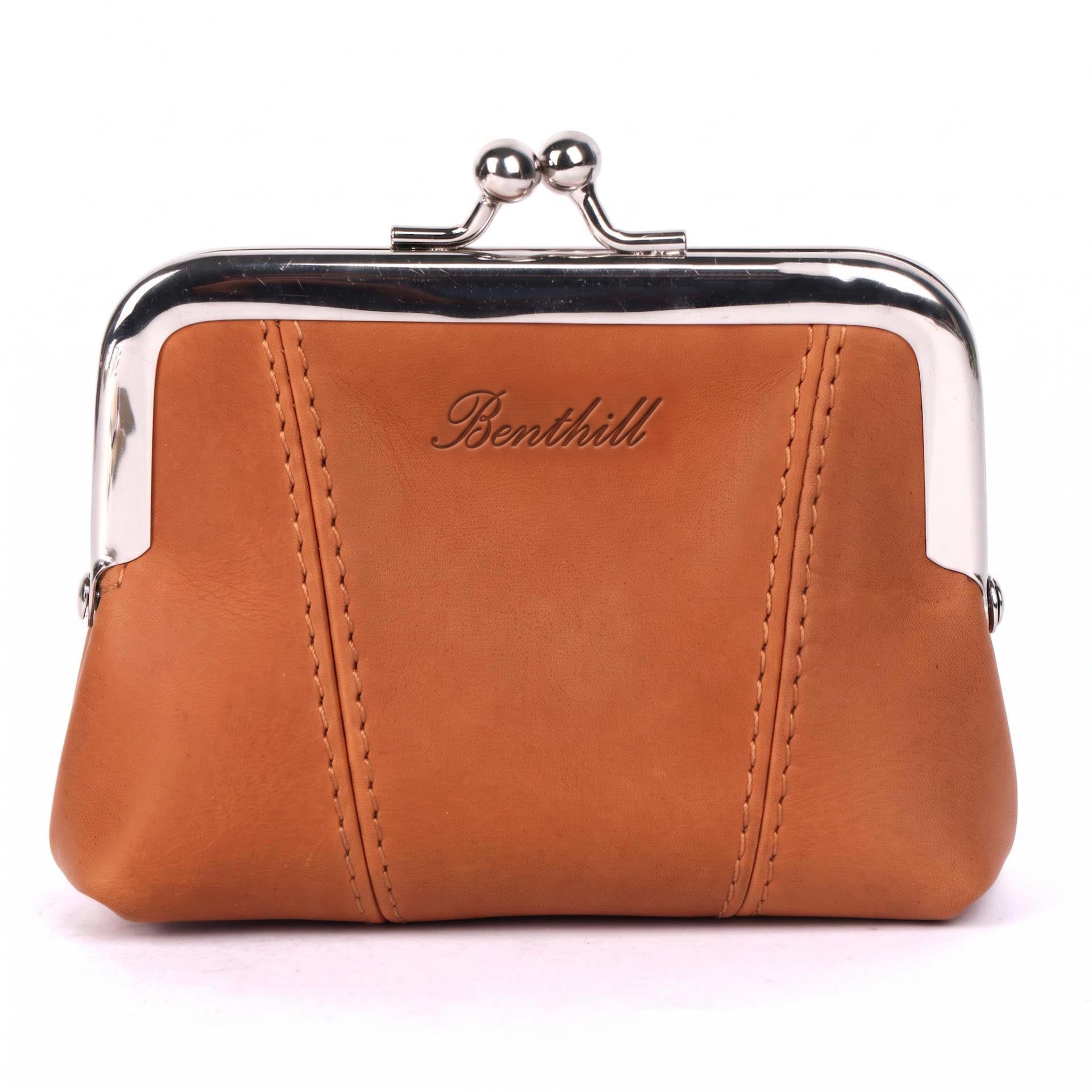 Benthill Geldbeutel Echt Leder Portemonnaie | Geldtasche Echt Leder Kleingeldschütte | Geldbörse Münzbörse