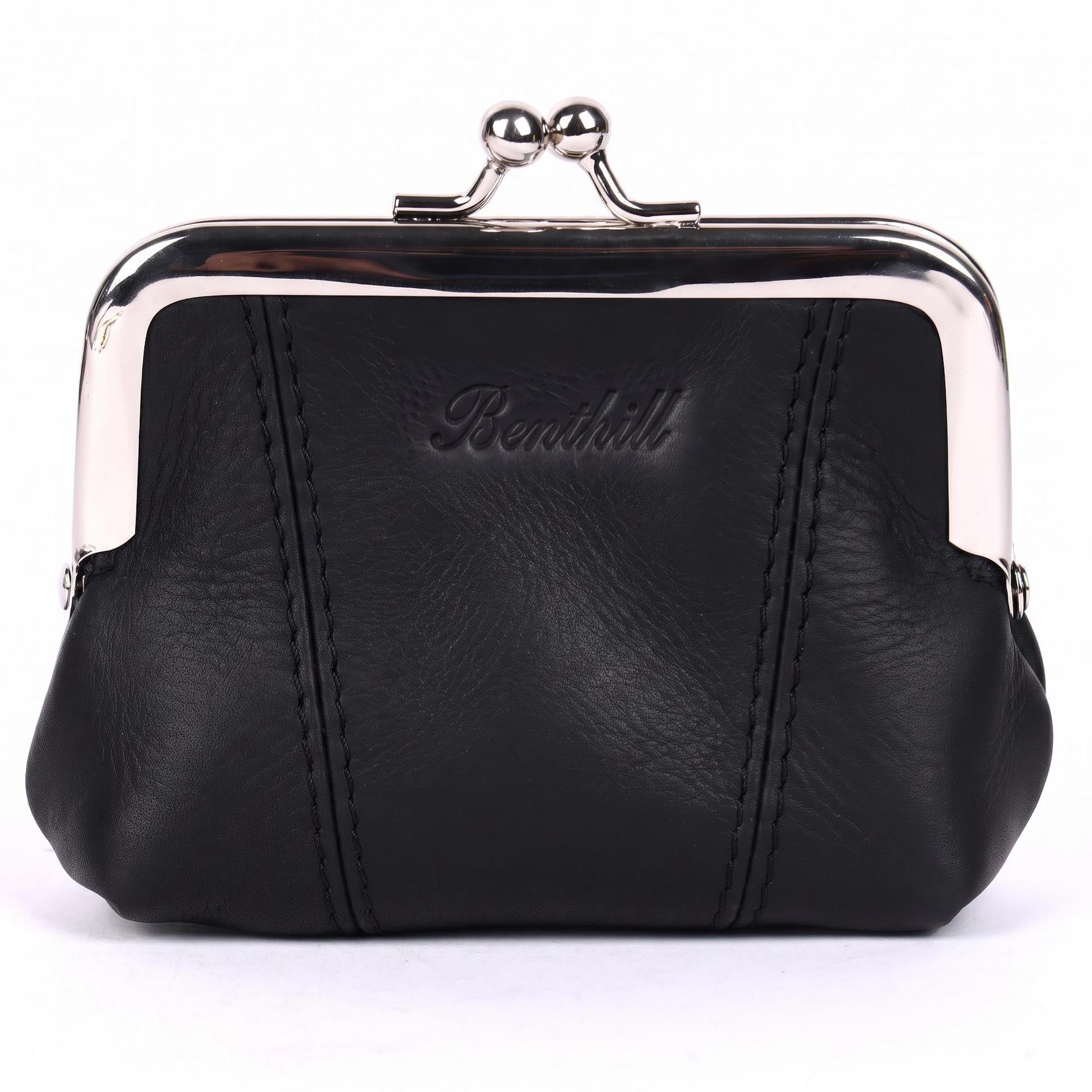 Benthill Geldbeutel Echt Leder Portemonnaie | Geldtasche Echt Leder Kleingeldschütte | Geldbörse Münzbörse