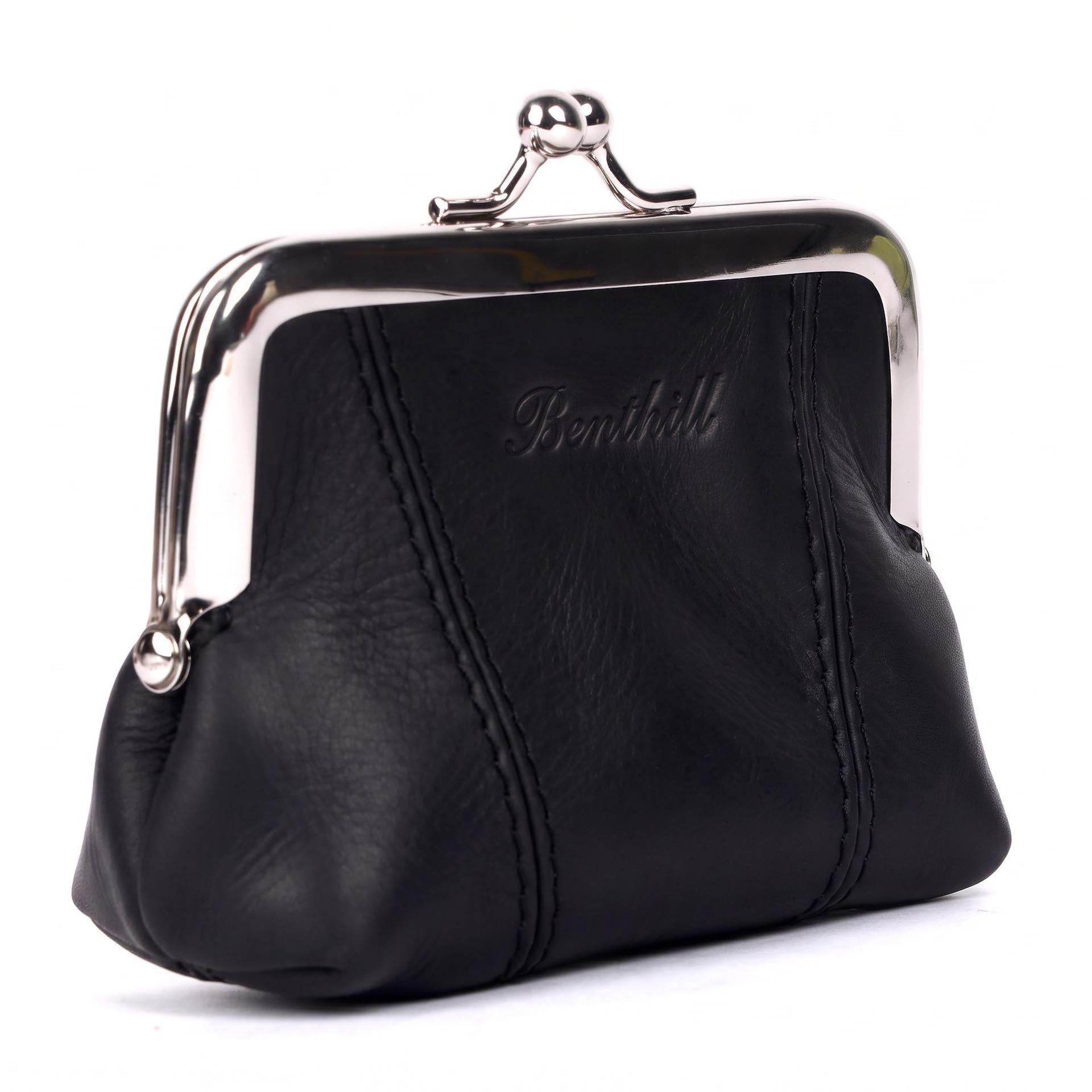 Benthill Geldbeutel Echt Leder Portemonnaie | Geldtasche Echt Leder Kleingeldschütte | Geldbörse Münzbörse