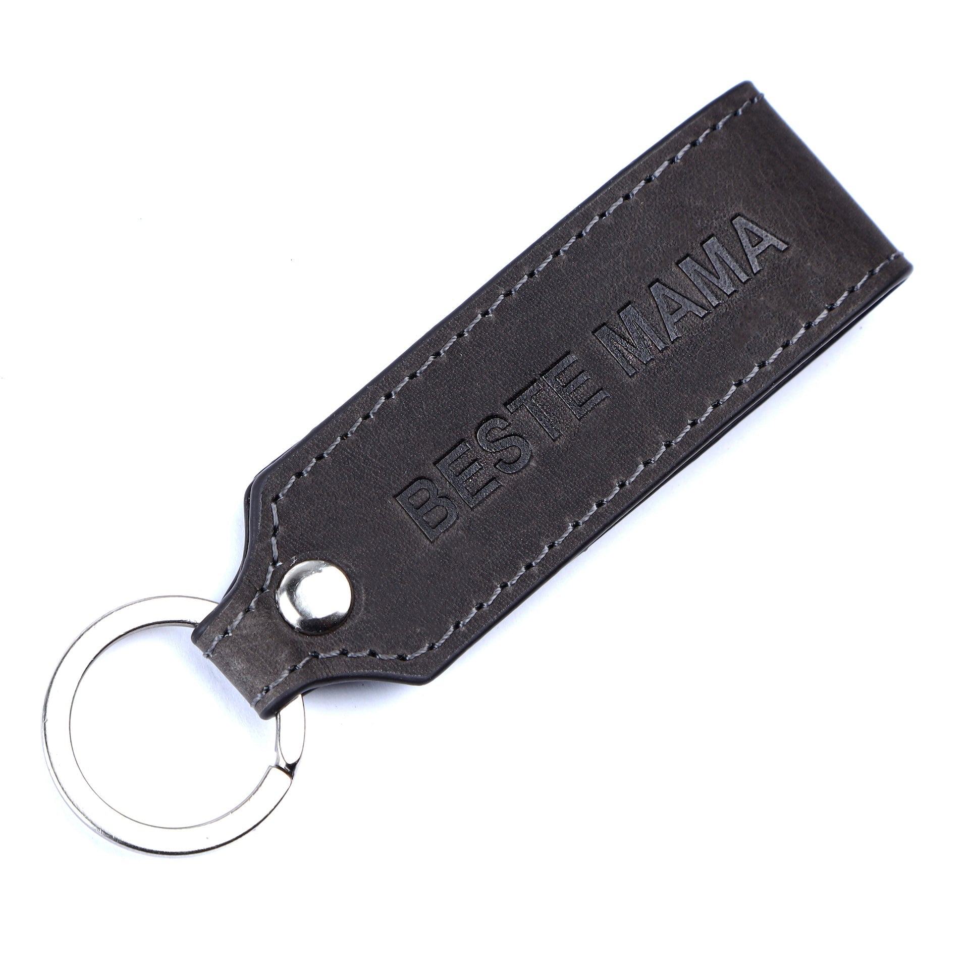 Benthill Schlüsselanhänger Echt Leder mit Beste Mama Gravur | Geschenk für Mama | Muttertagsgeschenk - Schlüsselbund inkl. Geschenkbox