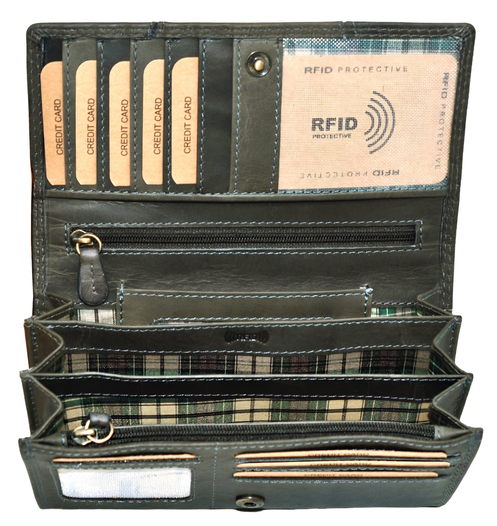 Benthill Portemonnaie Damen Leder - Hochwertige weiche Vintage EchtLeder Damen Geldbörse mit RFID Schutz - Grosse Damenbörse lang - Frauen Portmonee inkl. Geschenkbox