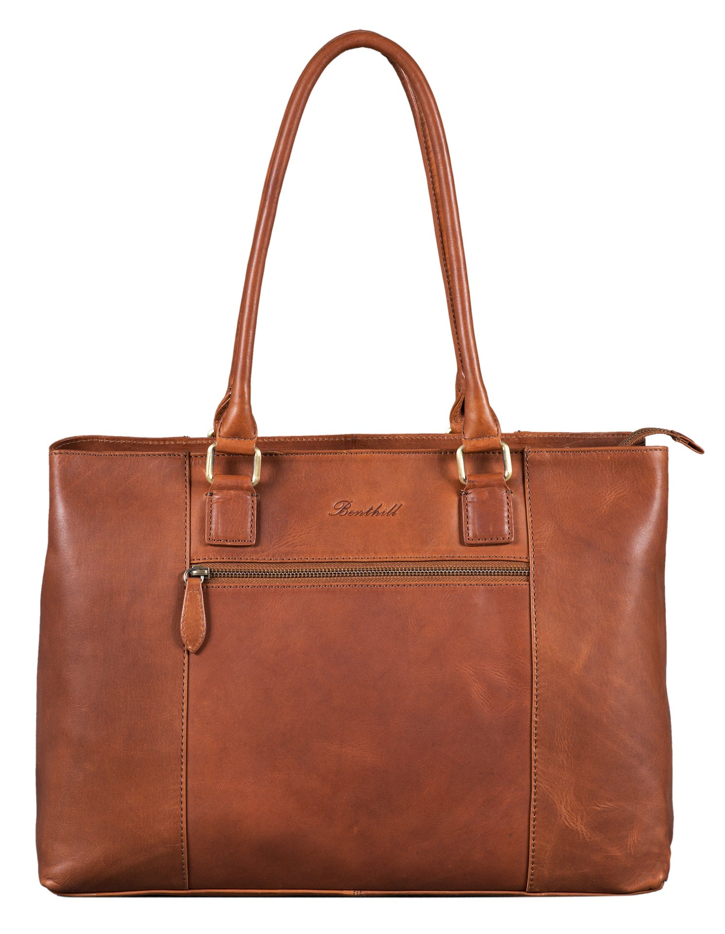 Benthill Damen Tasche Echt Leder | Große Handtasche aus echtem Rindsleder | Vintage Henkeltasche mit vielen Fächern | Damen Schultertasche Gross mit viel Platz