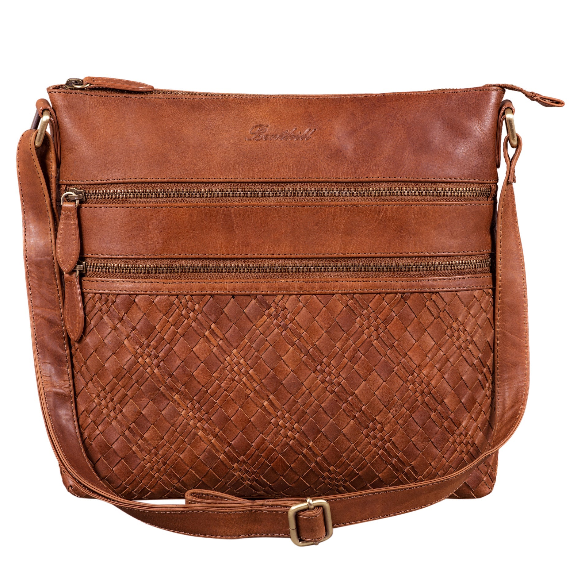Benthill Schultertasche Damen Echt Leder | Umhängetasche aus echtem Rindsleder | Frauen Handtasche Vintage | Shopper Bag Beutel