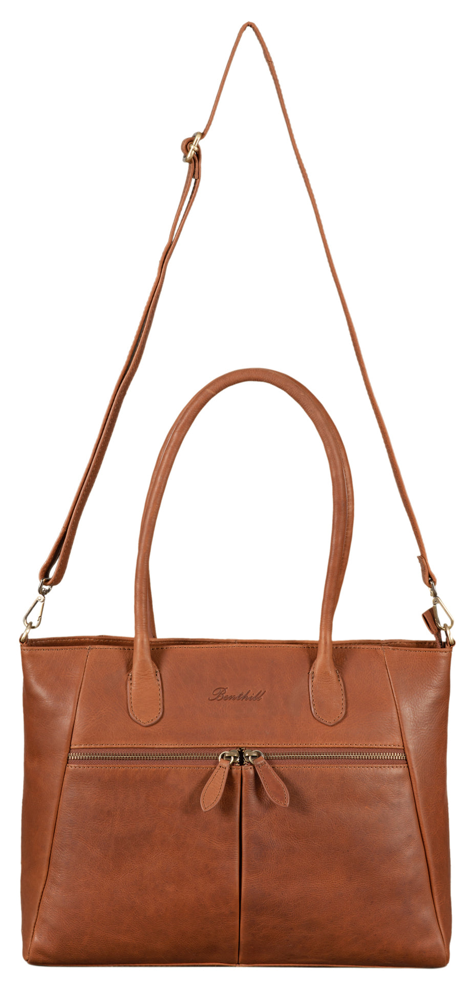 Benthill Damen Handtasche Leder - Hochwertige Ledertasche - Große Klassische Damentasche / Shopper - Elegante Umhängetasche - Schultertasche