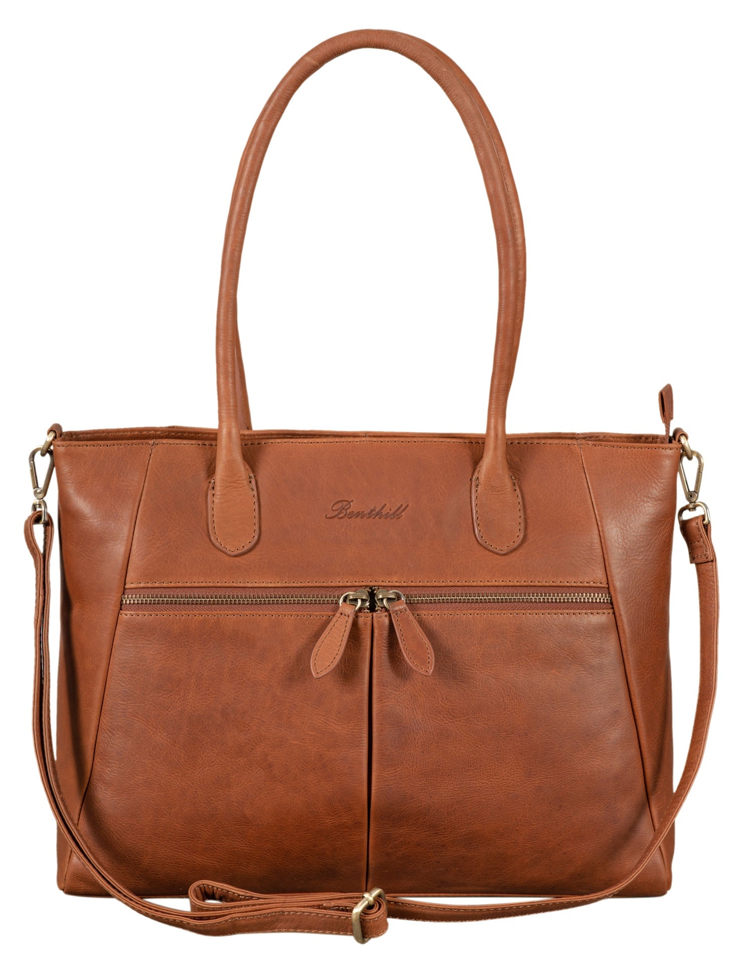 Benthill Damen Handtasche Leder - Hochwertige Ledertasche - Große Klassische Damentasche / Shopper - Elegante Umhängetasche - Schultertasche