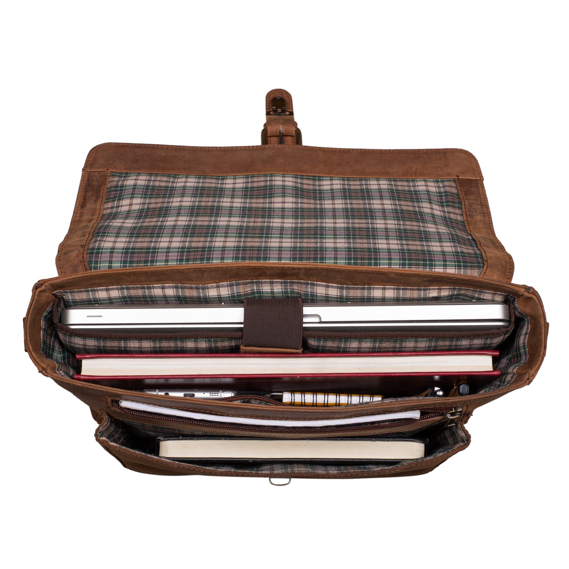Benthill Aktentasche Leder Laptoptasche - Ledertasche für Herren und Damen - Briefcase - Umhängetasche aus echtem Leder - Schultertasche für Laptop
