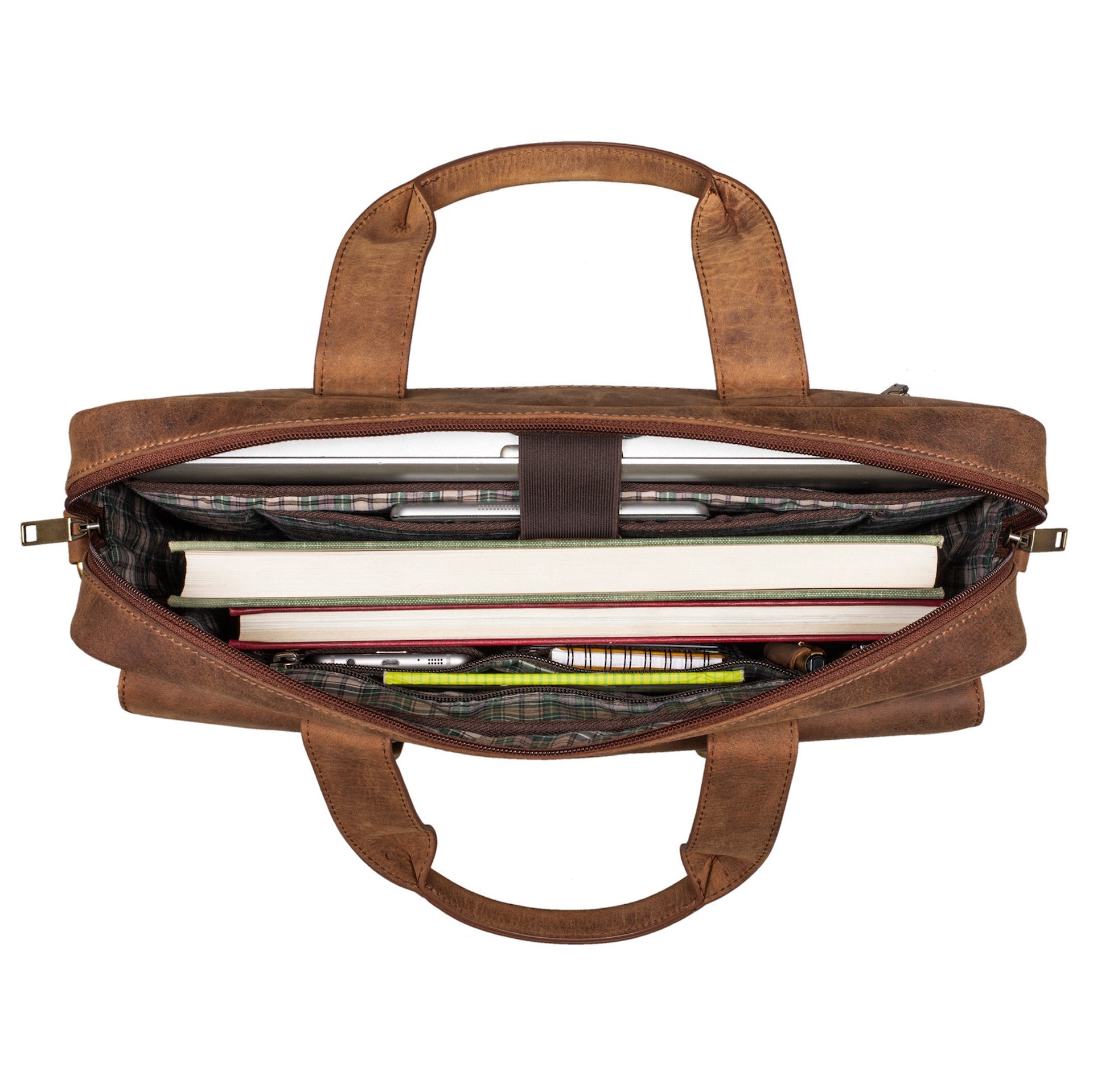 Benthill Aktentasche Leder Laptoptasche - Ledertasche für Herren und Damen Gross - Briefcase - Umhängetasche aus echtem Leder - Große Schultertasche für Laptop