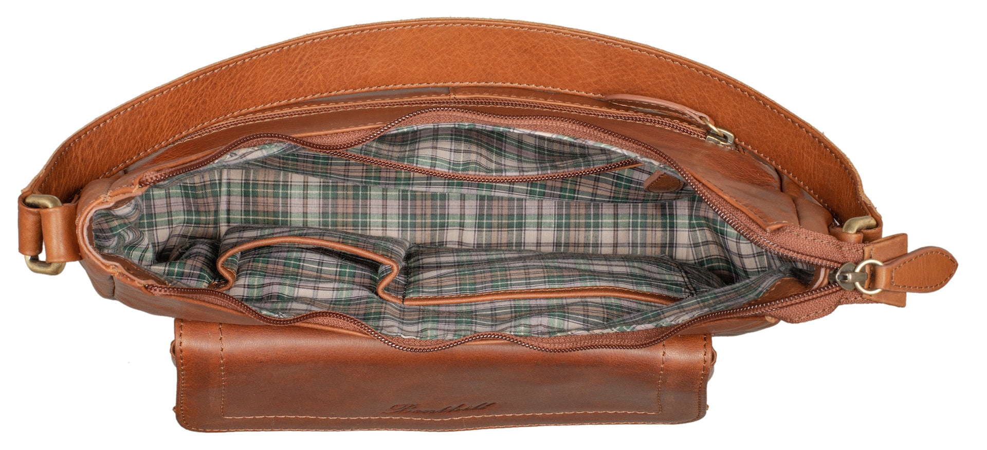 Benthill Handtasche Damen Echt Leder | Schultertasche aus echtem Rindsleder | Umhängetasche mit Reißverschluss | Ledertasche mit Henkel & Umhängegurt