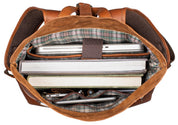 Benthill Rucksack aus Echt-Leder - Kurierrucksack Fahrradrucksack Trekkingrucksack - Damen Herren Leder-Rucksack