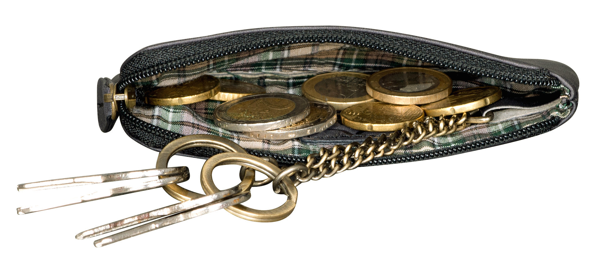 Benthill Leder Schlüsseltasche Damen & Herren | Schlüsseletui mit Kleingeldfach | Schlüsselbörse