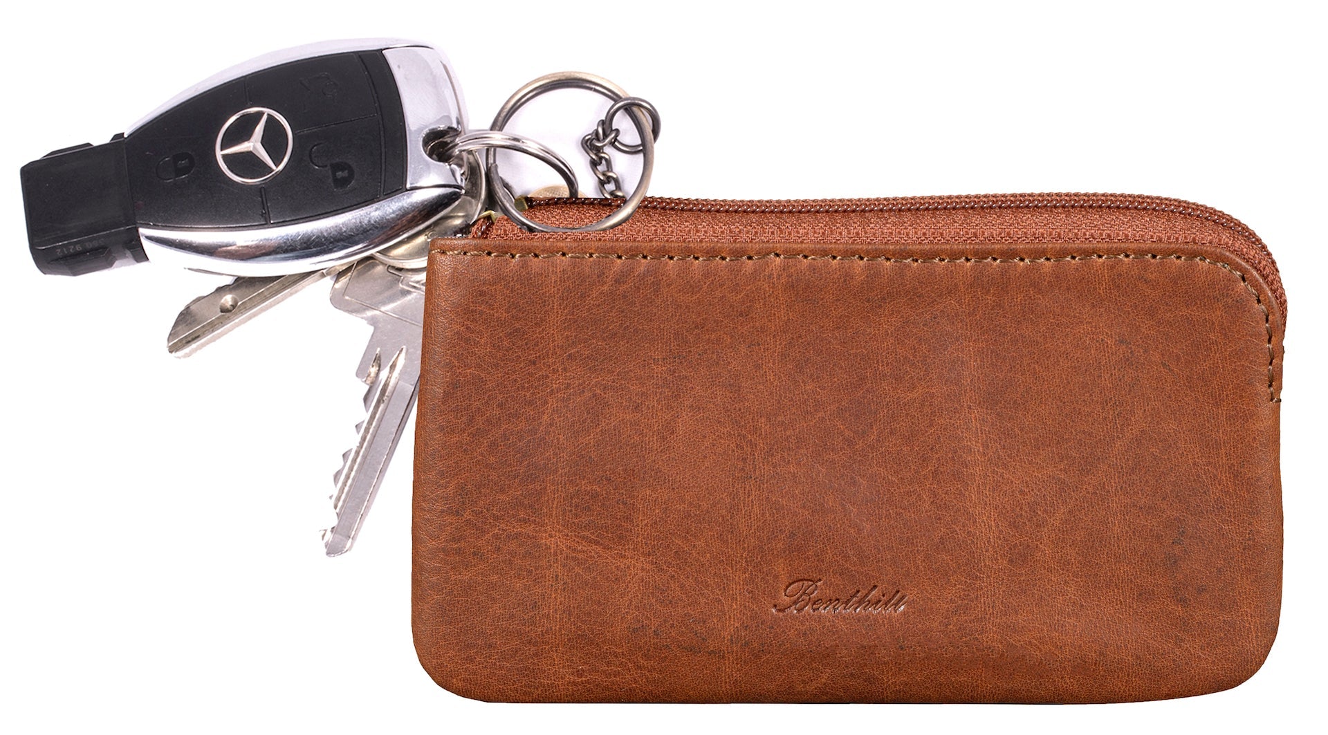 Benthill Leder Schlüsseltasche Damen & Herren | Schlüsseletui mit Kleingeldfach | Schlüsselbörse