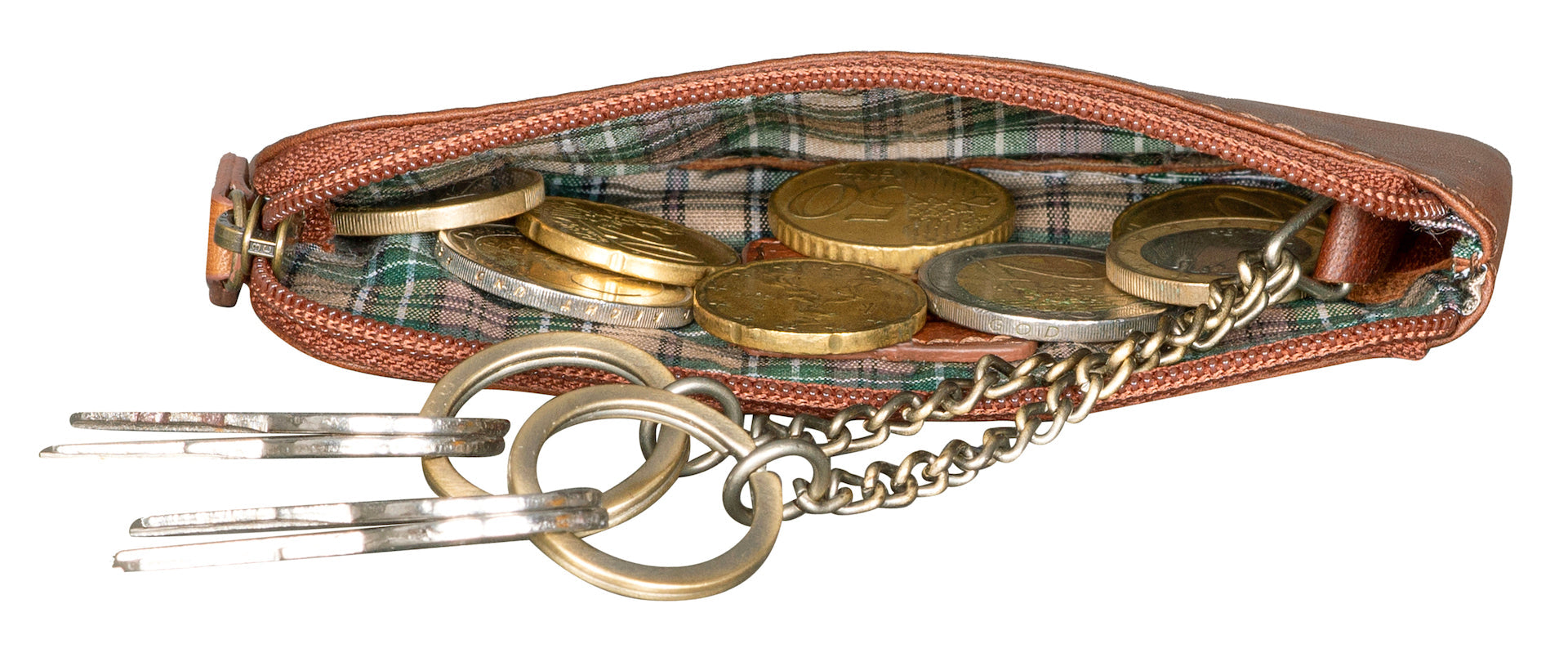 Benthill Leder Schlüsseltasche Damen & Herren | Schlüsseletui mit Kleingeldfach | Schlüsselbörse