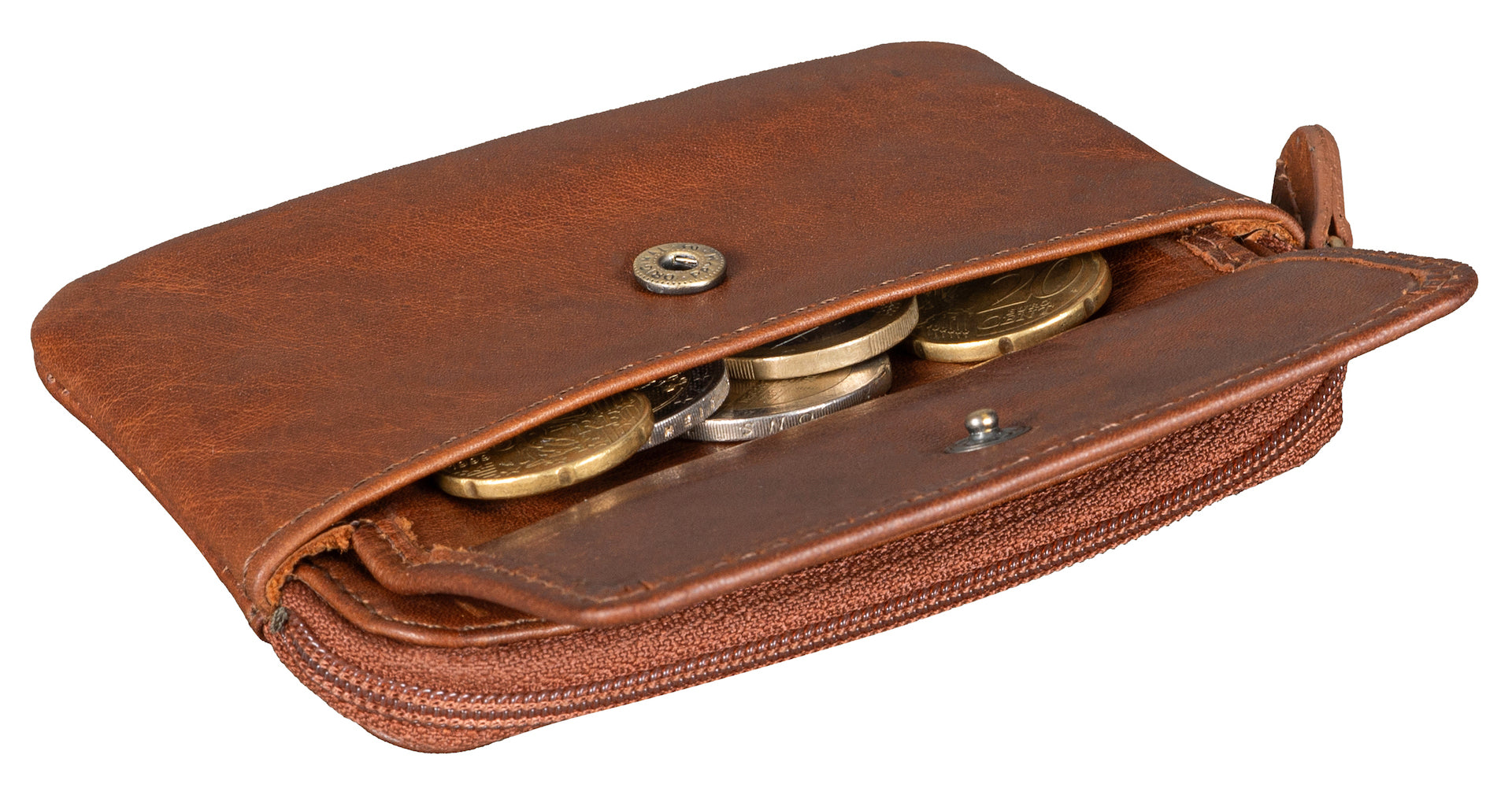 Benthill Schlüsseltasche Leder | Schlüsselbörse mit Münzfach| Kleines Schlüsseletui mit Kartenfach | Echt Leder Schüssel-Etui