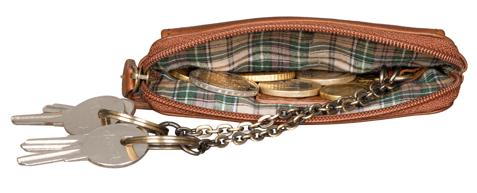 Benthill Schlüsseltasche Leder | Schlüsselbörse mit Münzfach| Kleines Schlüsseletui mit Kartenfach | Echt Leder Schüssel-Etui